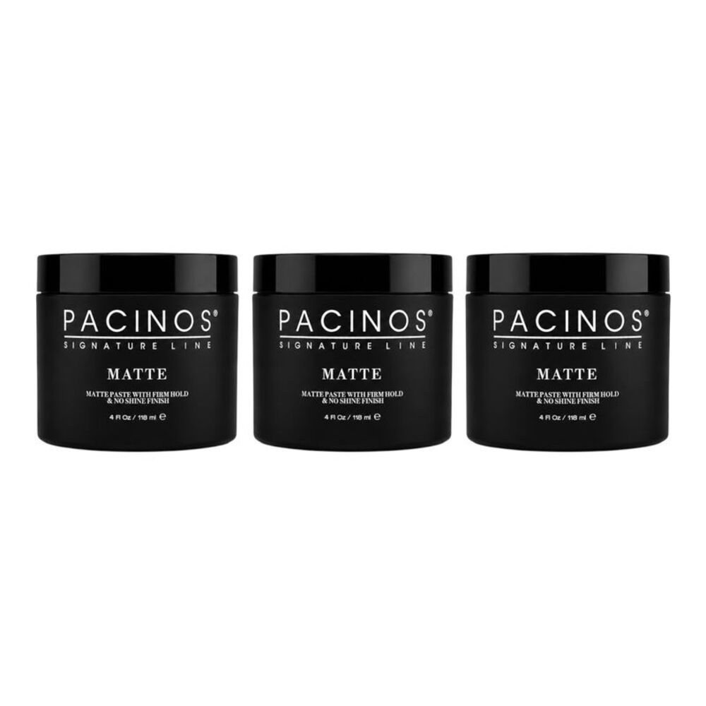 Pacinos Matte Paste With Firm Hold & No Shine Finish 4 Oz (Pack 3)